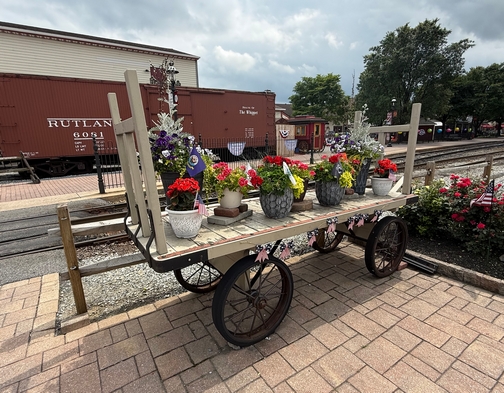 Flower wagon at Strasburg Railroad