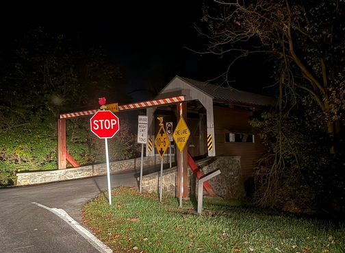 Covered bridge in early morning