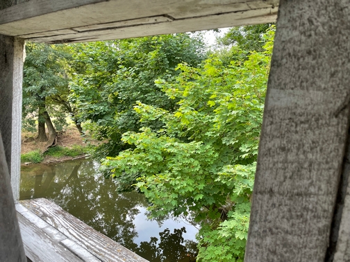 Window in Keller's Mill covered bridge