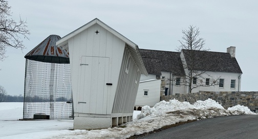 Corn cribs on Amish Farm