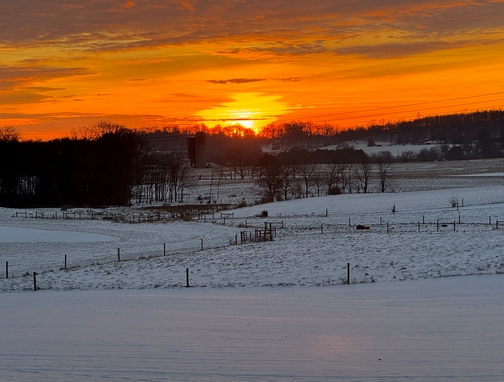Lancaster County winter sunrise