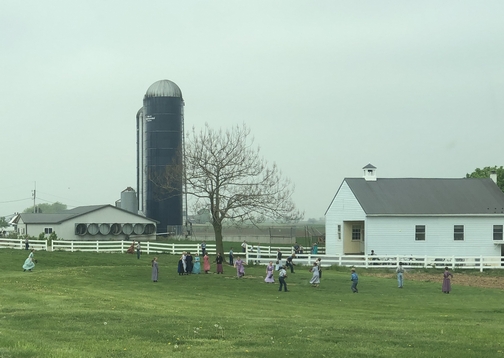 Mennonite children playing at school 5/2/19