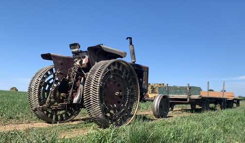 Steel-wheeled tractor on Old Windmill Farm