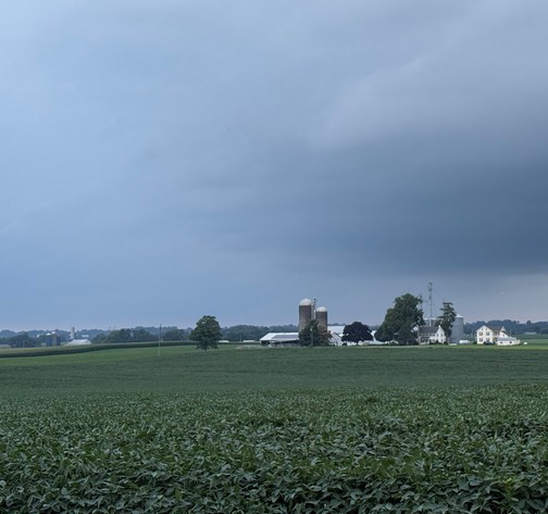 Storm coming over Espenshade farm