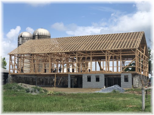 Barn-raising in Lancaster County, PA 7/5/18 (Click to enlarge)