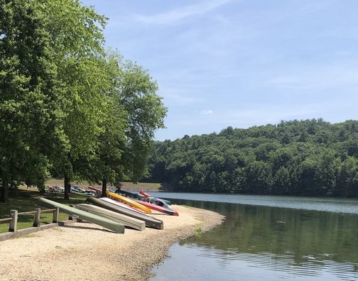 Boats at Holman Lake in Little Buffalo State Park, Perry County, PA