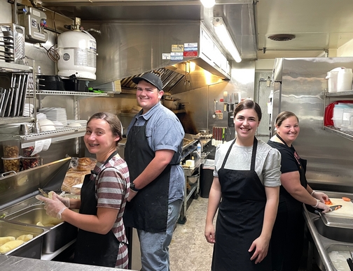 Railroad Diner kitchen crew