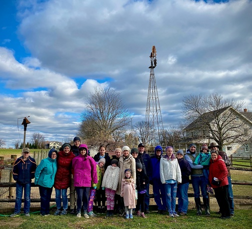 Mansfield family at the Old Windmill Farm