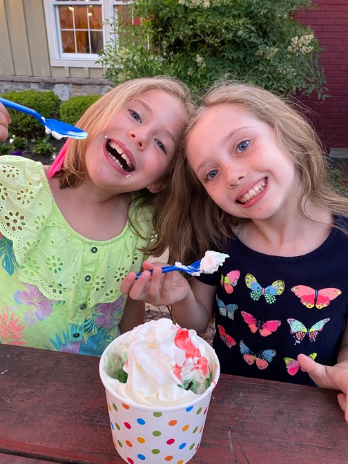 Mark Pulliam granddaughters eating ice cream at Turkey Hill Experience