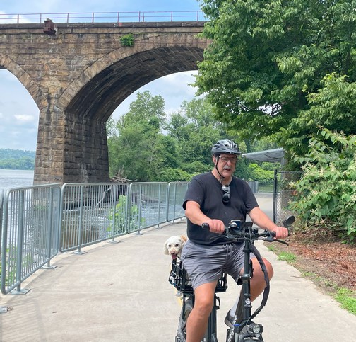 Falcon on bike ride