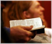 Open Bible in church