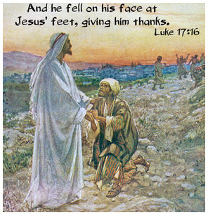 Luke 17:16