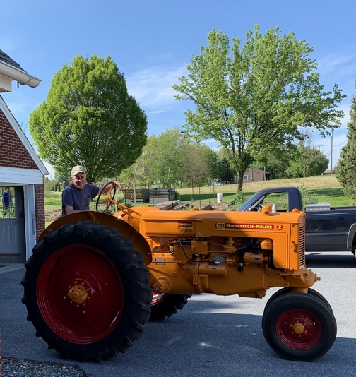 Galen with restored tractor 4/30/19 (Click to enlarge)