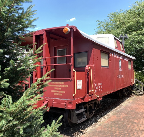 Caboose in Ephrata, Lititz-Ephrata rail trail, Lancaster County, PA