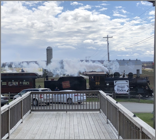 Strasburg steam engine from Casey Jones dining car 3/31/19