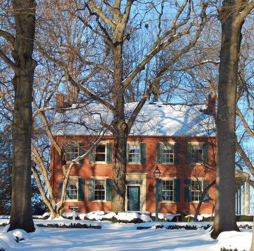 Lancaster County farmhouse in snow