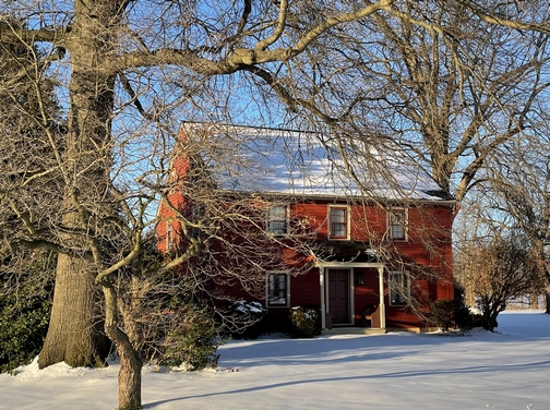 Lancaster County farmhouse in snow
