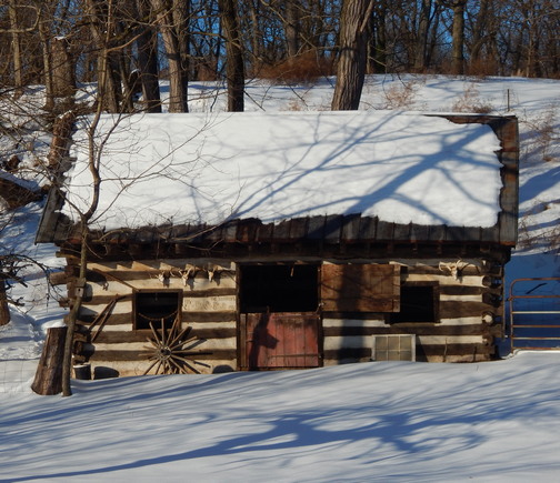 Snowy cabin near Bainbridge, PA